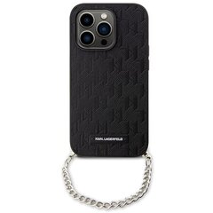 Karl Lagerfeld KLHCP14LSACKLHPK iPhone 14 Pro 6.1" czarny|black hardcase Saffiano Monogram Chain цена и информация | Чехлы для телефонов | kaup24.ee