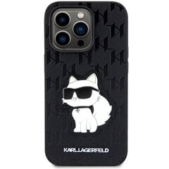 Чехол Karl Lagerfeld KLHCP14LSAKHPCK для iPhone 14 Pro 6.1" Saffiano Monogram Choupette, черный цена и информация | Чехлы для телефонов | kaup24.ee