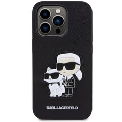 Чехол Karl Lagerfeld KLHCP14LSANKCPK для iPhone 14 Pro 6.1" hardcase Saffiano Karl & Choupette, черный цена и информация | Чехлы для телефонов | kaup24.ee