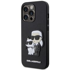 Чехол Karl Lagerfeld KLHCP14LSANKCPK для iPhone 14 Pro 6.1" hardcase Saffiano Karl & Choupette, черный цена и информация | Чехлы для телефонов | kaup24.ee