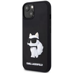 Чехол Karl Lagerfeld KLHCP14S3DRKHNK для iPhone 14 6.1" hardcase Rubber Choupette 3D, черный цена и информация | Чехлы для телефонов | kaup24.ee