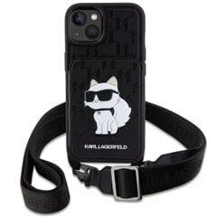 Karl Lagerfeld KLHCP14SCSAKHPCK iPhone 14 6.1" hardcase czarny|black Crossbody Saffiano Monogram Choupette цена и информация | Чехлы для телефонов | kaup24.ee