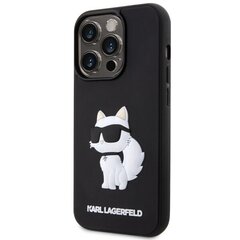 Чехол Karl Lagerfeld KLHCP14X3DRKHNK для iPhone 14 Pro Max 6.7" hardcase Rubber Choupette 3D, черный цена и информация | Чехлы для телефонов | kaup24.ee