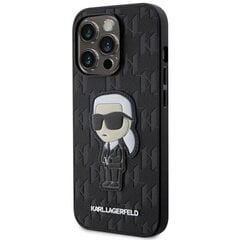 Чехол Karl Lagerfeld KLHCP14XSAKHPKK для iPhone 14 Pro Max 6.7" Saffiano Monogram Ikonik, черный цена и информация | Чехлы для телефонов | kaup24.ee