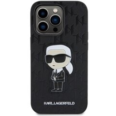 Чехол Karl Lagerfeld KLHCP14XSAKHPKK для iPhone 14 Pro Max 6.7" Saffiano Monogram Ikonik, черный цена и информация | Чехлы для телефонов | kaup24.ee