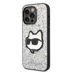 Karl Lagerfeld KLHCP14XG2CPS iPhone 14 Pro Max 6,7" srebrny|silver hardcase Glitter Choupette Patch цена и информация | Чехлы для телефонов | kaup24.ee