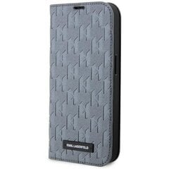 Karl Lagerfeld KLBKP14LSAKLHPG iPhone 14 Pro 6.1" bookcase srebrny|silver Saffiano Monogram цена и информация | Чехлы для телефонов | kaup24.ee