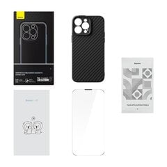 Магнитный чехол Baseus Synthetic Fiber Series для iPhone 14 Pro (черный)+ закаленное стекло + набор для чистки цена и информация | Чехлы для телефонов | kaup24.ee