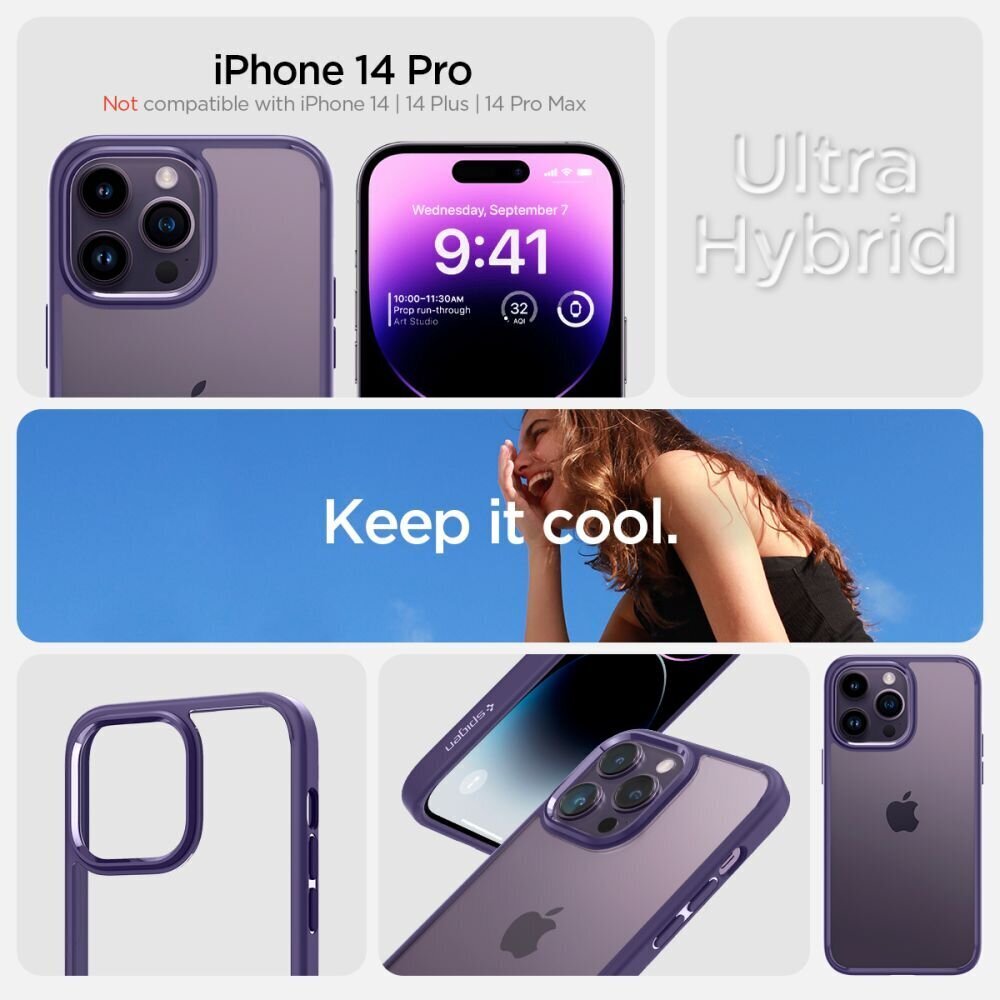 Spigen Ultra Hybrid iPhone 14 Pro Max, deep purple hind ja info | Telefoni kaaned, ümbrised | kaup24.ee