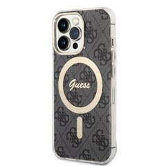 Zestaw Guess GUBPP14SH4EACSK Case+ Charger iPhone 14 6,1" czarny|black hard case 4G Print MagSafe цена и информация | Чехлы для телефонов | kaup24.ee