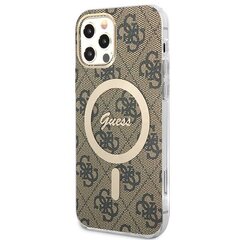 Zestaw Guess GUBPP13XH4EACSW Case+ Charger iPhone 13 Pro Max brązowy|brown hard case 4G Print MagSafe цена и информация | Чехлы для телефонов | kaup24.ee