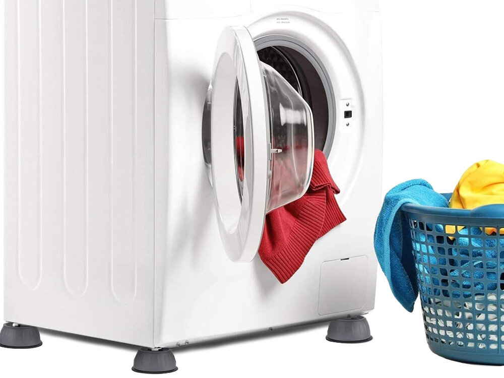 Vibratsioonivastased kummist jalapadjad pesumasinale, 4 tk цена и информация | Kodumasinate lisatarvikud | kaup24.ee