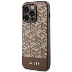 Guess GUHMP14XP4RPSW iPhone 14 Pro Max 6.7" brązowy|brown hardcase 4G Printed Stripes MagSafe цена и информация | Чехлы для телефонов | kaup24.ee