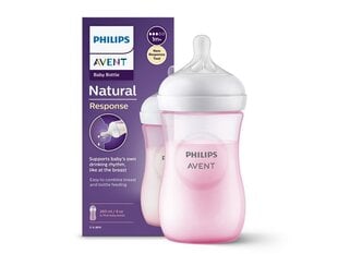 Pudel Philips Avent Natural Response, roosa, 1 kuu+, 260 ml hind ja info | Philips Avent Toitmiseks | kaup24.ee