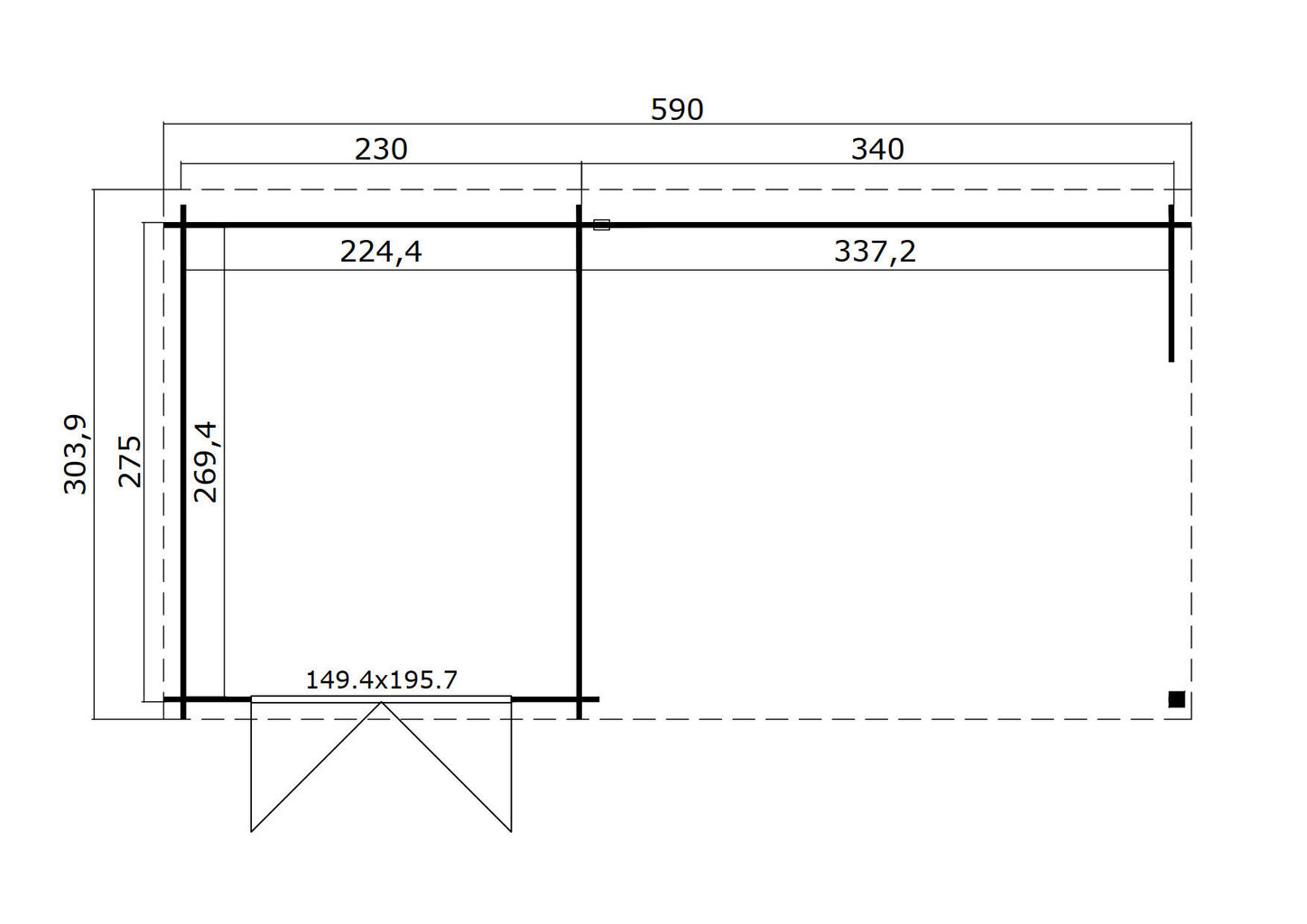 Aiamaja Saint Paul 15,74m2 hind ja info | Kuurid ja aiamajad | kaup24.ee