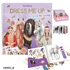 Värvimisraamat kleebistega loominguliseks tegevuseks Miss Melody Dress Me Up Around the World цена и информация | Книжки - раскраски | kaup24.ee