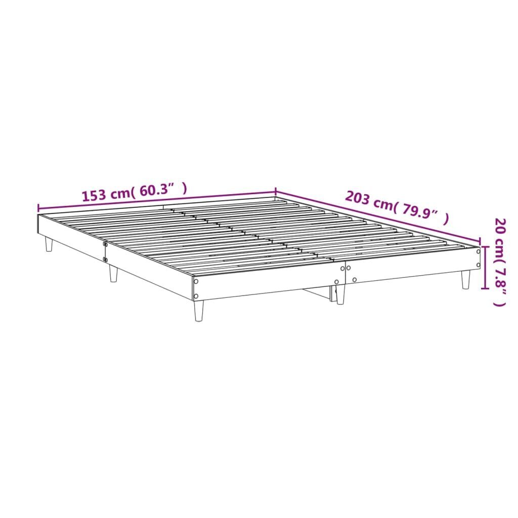 vidaXL voodiraam, suitsutatud tamm, 150 x 200 cm, tehispuit hind ja info | Voodid | kaup24.ee