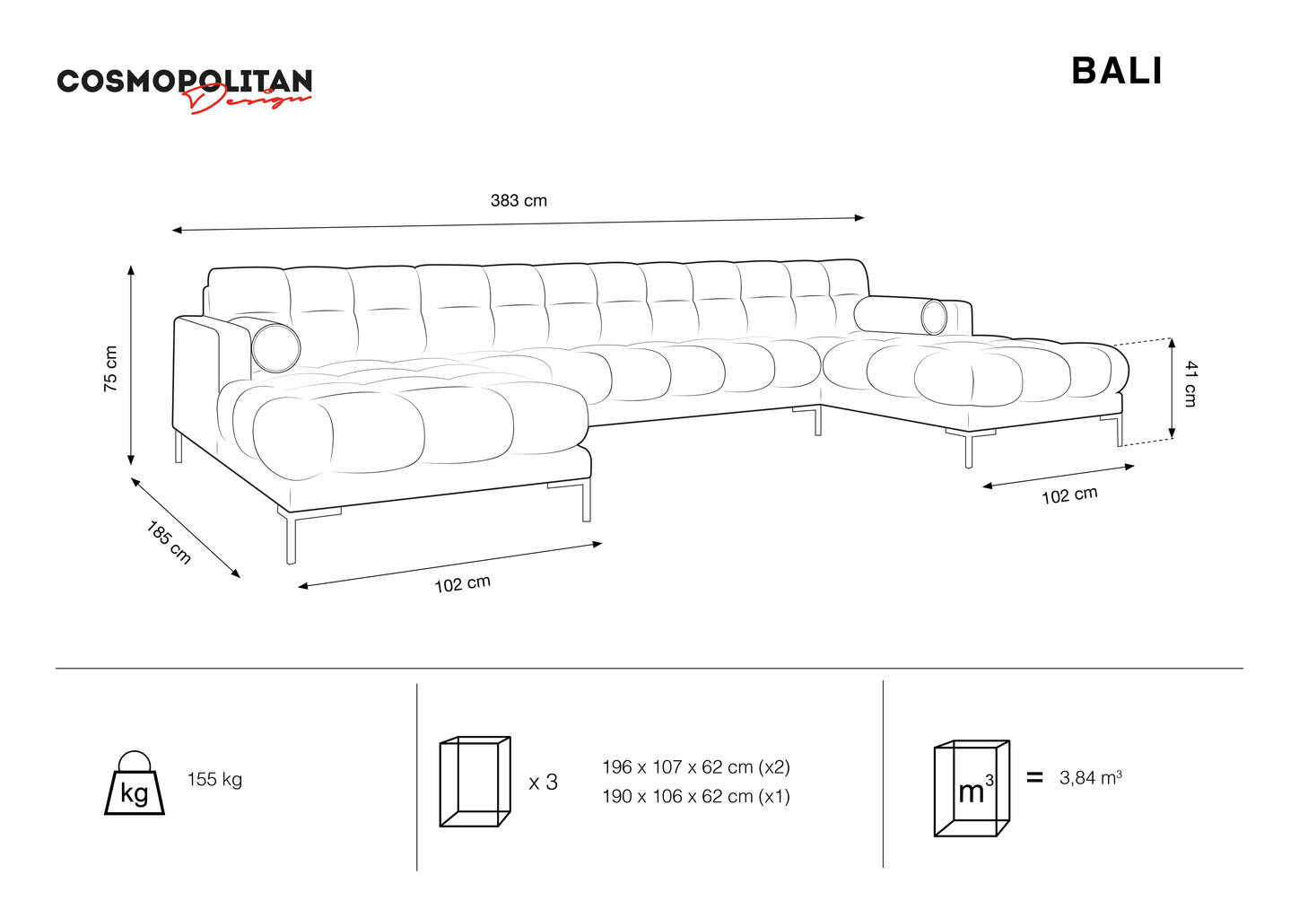 Pehme nurgadiivan Cosmopolitan Design Bali 7S-V, roheline/kuldne цена и информация | Nurgadiivanid ja nurgadiivanvoodid | kaup24.ee