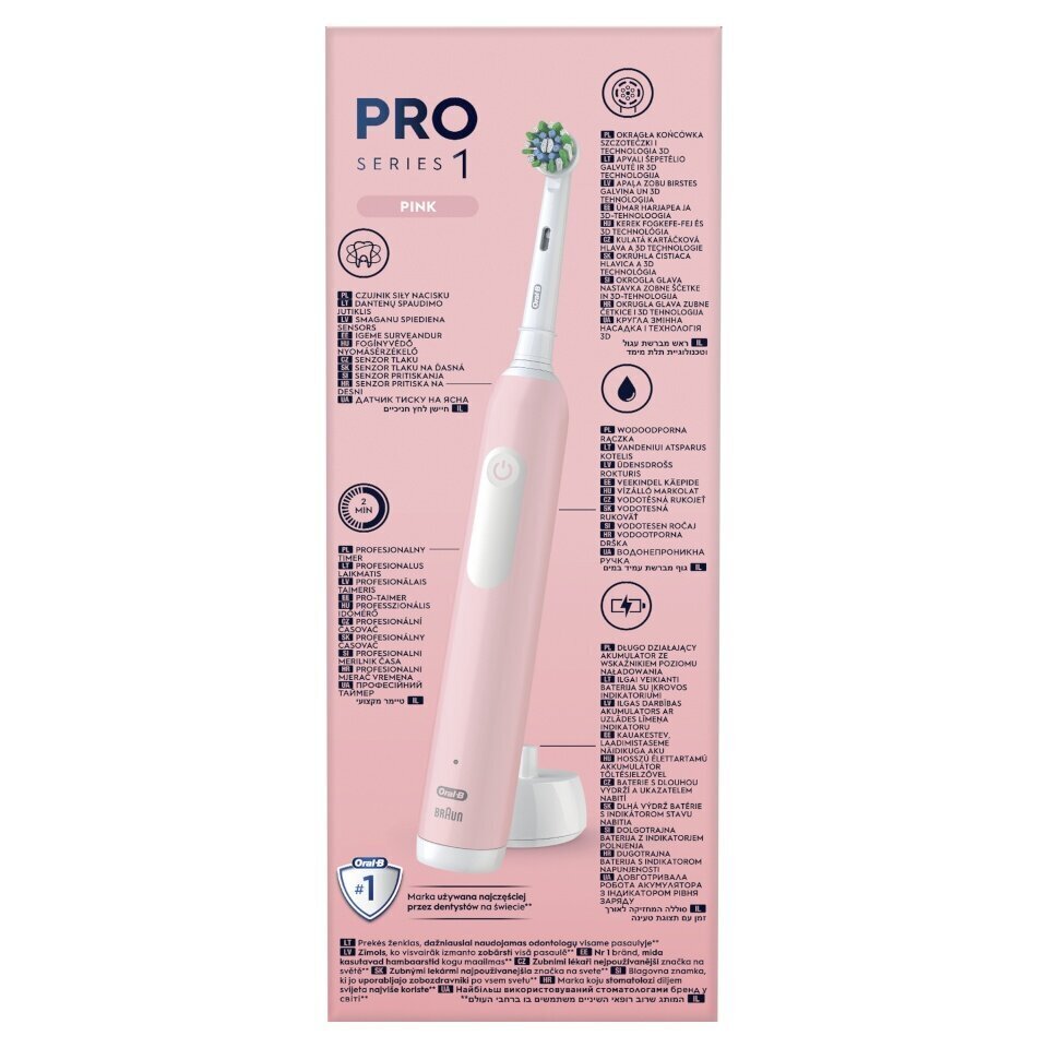 Oral-B Pro Series 1 Pink Cross Action цена и информация | Elektrilised hambaharjad | kaup24.ee