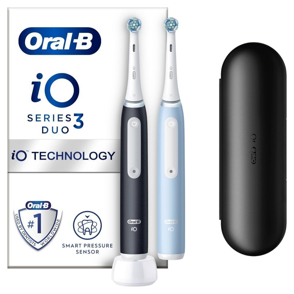 Oral-B iO3 Series Matt Black/Ice Blue Duo Pack hind ja info | Elektrilised hambaharjad | kaup24.ee