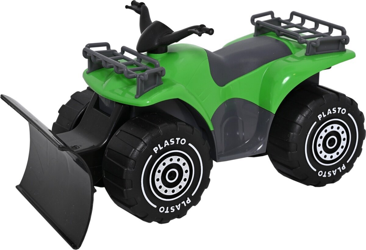 Quad jalgratas koos haagisega Plasto, 45 cm, must/roheline hind ja info | Mänguasjad (vesi, rand ja liiv) | kaup24.ee