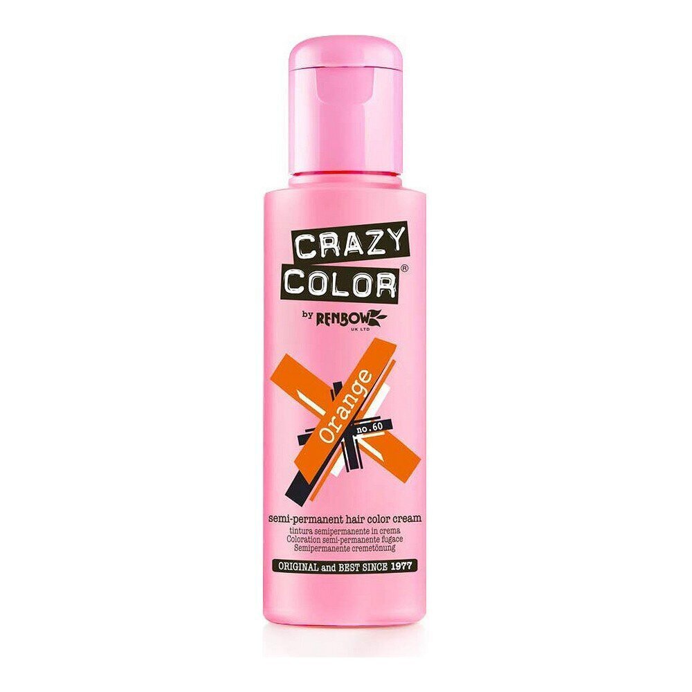 Poolpüsiv Toon Orange Crazy Color Nº 60 (100 ml) цена и информация | Juuksevärvid | kaup24.ee