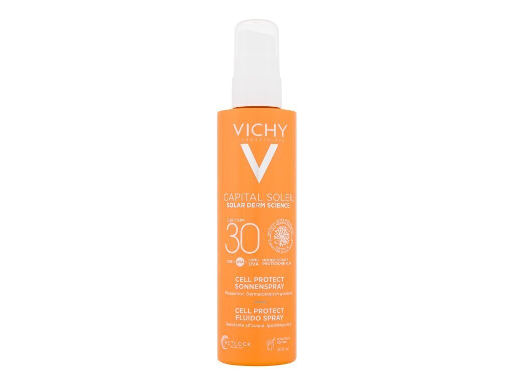 Päikesekaitsevahend Vichy Capital Soleil Invisible Fluid Spray SPF30, 200ml hind ja info | Päikesekreemid | kaup24.ee