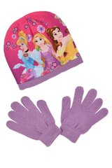 Laste müts ja kindad Disney Princess цена и информация | Шапки, перчатки, шарфы для девочек | kaup24.ee