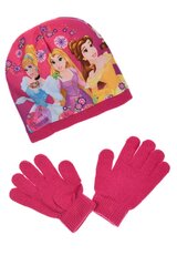 Laste müts ja kindad Disney Princess цена и информация | Шапки, перчатки, шарфы для девочек | kaup24.ee