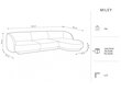 Parempoolne nurgadiivan Micadoni Miley, 259 x 155 x 74 cm, valge hind ja info | Diivanid ja diivanvoodid | kaup24.ee