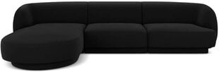 Бархатный левосторонний угловой диван Micadoni Miley, 259 x 155 x 74, черный цена и информация | Диваны | kaup24.ee
