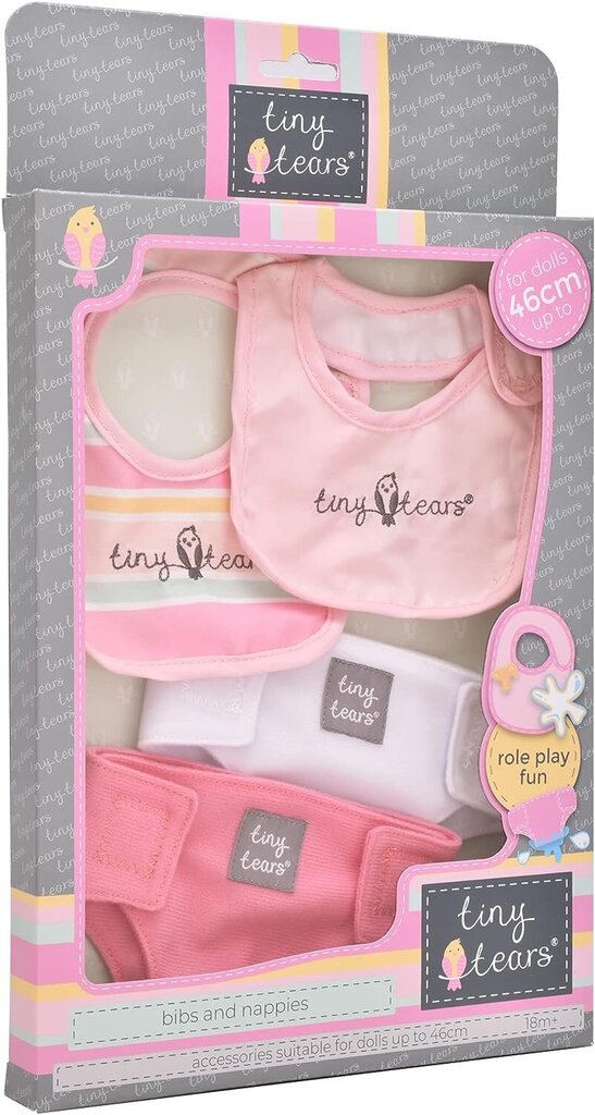 Nuku tarvikute komplekt Tiny Tears, pudipõlled ja mähkmed, 11123 hind ja info | Tüdrukute mänguasjad | kaup24.ee