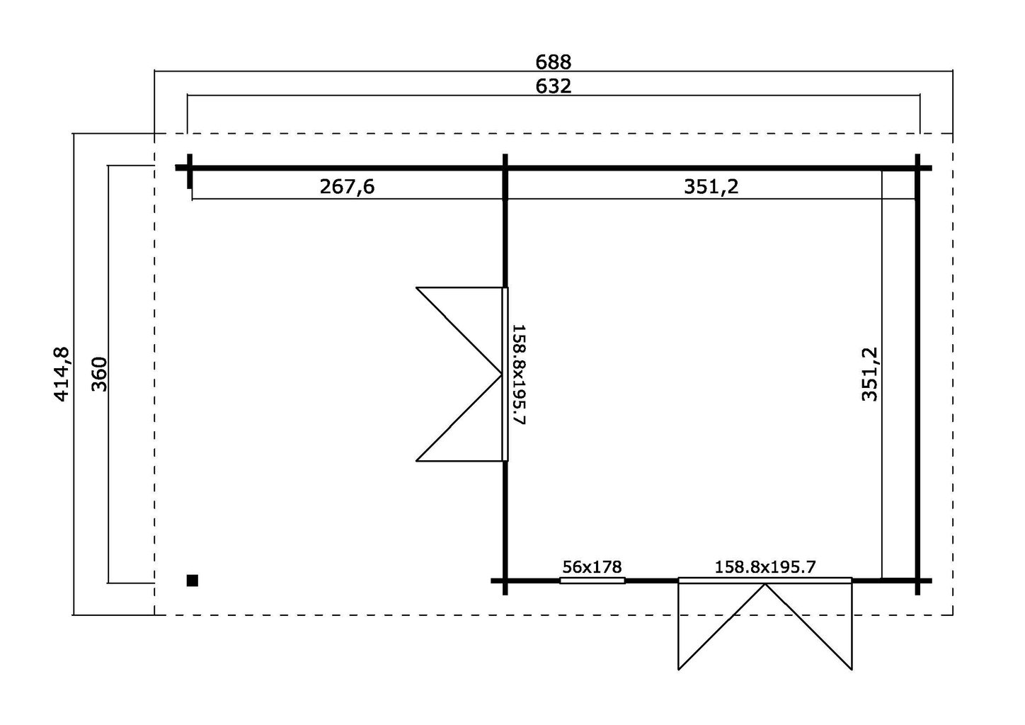 Aiamaja Anders 12,33m2 цена и информация | Kuurid ja aiamajad | kaup24.ee