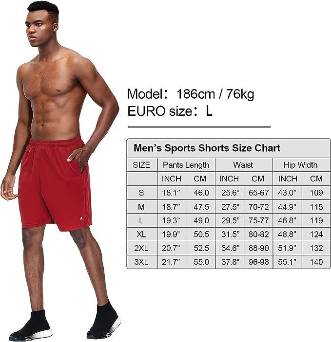 Meeste lühikesed spordipüksid Hmiya, punased hind ja info | Meeste spordiriided | kaup24.ee