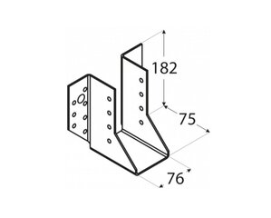 Крепление балок WB25, 76x182x75x2.0 мм цена и информация | Инструменты крепления | kaup24.ee