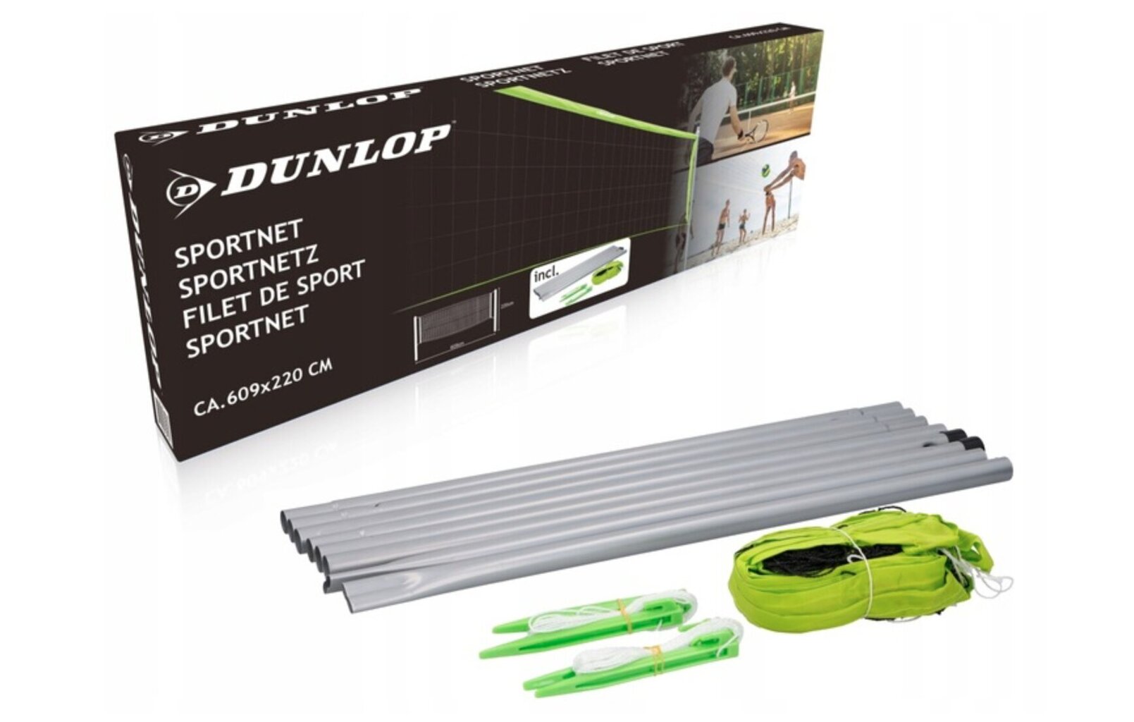 Sulgpall, tennis, võrkpall võrk Dunlop 3in1, 9.5x9.5 cm цена и информация | Võrkpalli võrgud | kaup24.ee