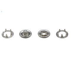 Кнопки металлические из 4 частей 9,5 мм, цвет никеля цена и информация | Швейная фурнитура | kaup24.ee