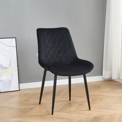 Бархатное кресло Restock Lugano комплект из 4 шт., черный цена и информация | Стулья для кухни и столовой | kaup24.ee