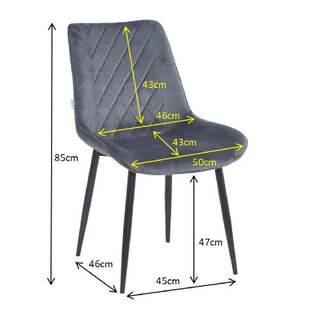 Samettool Restock Lugano komplektis 4 tk, hall hind ja info | Söögitoolid, baaritoolid | kaup24.ee