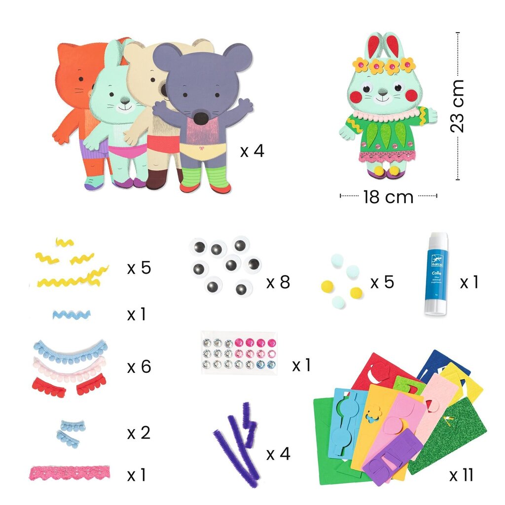 Loominguline komplekt Collages-Little lovers Djeco DJ00072 hind ja info | Arendavad mänguasjad | kaup24.ee