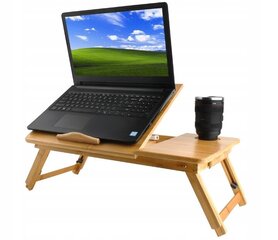 Reguleeritav sülearvutilaud, bambusest цена и информация | Компьютерные, письменные столы | kaup24.ee