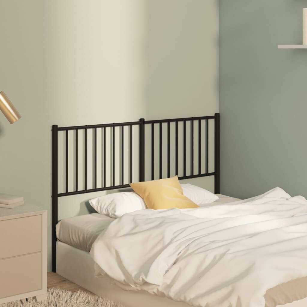 vidaXL metallist voodipeats, must, 135 cm hind ja info | Voodid | kaup24.ee