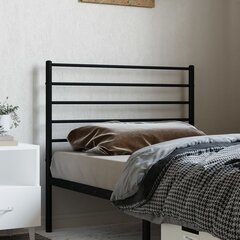 vidaXL metallist voodipeats, must, 90 cm hind ja info | Voodid | kaup24.ee