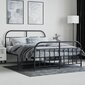 vidaXL metallist voodiraam peatsi ja jalutsiga, must, 140x190 cm hind ja info | Voodid | kaup24.ee