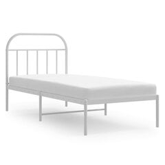 vidaXL metallist voodiraam peatsiga, valge, 90 x 200 cm цена и информация | Кровати | kaup24.ee