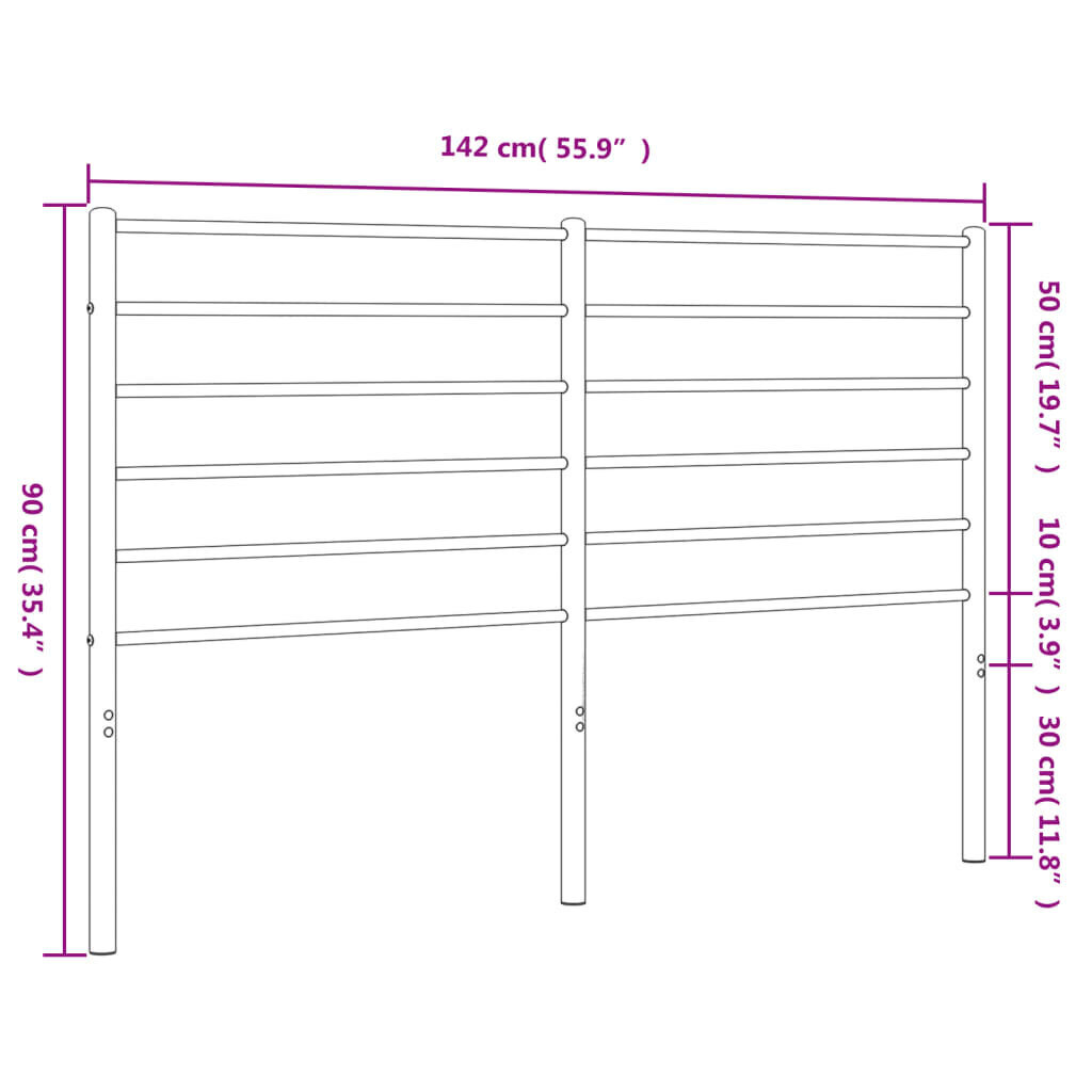 vidaXL metallist voodipeats, must, 135 cm hind ja info | Voodid | kaup24.ee