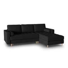 Правосторонний угловой диван Velvet Gobi, 240x175x96 см, черный цена и информация | Угловые диваны | kaup24.ee