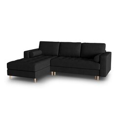 Левосторонний угловой диван Velvet Gobi, 240x175x96 см, черный цена и информация | Угловые диваны | kaup24.ee