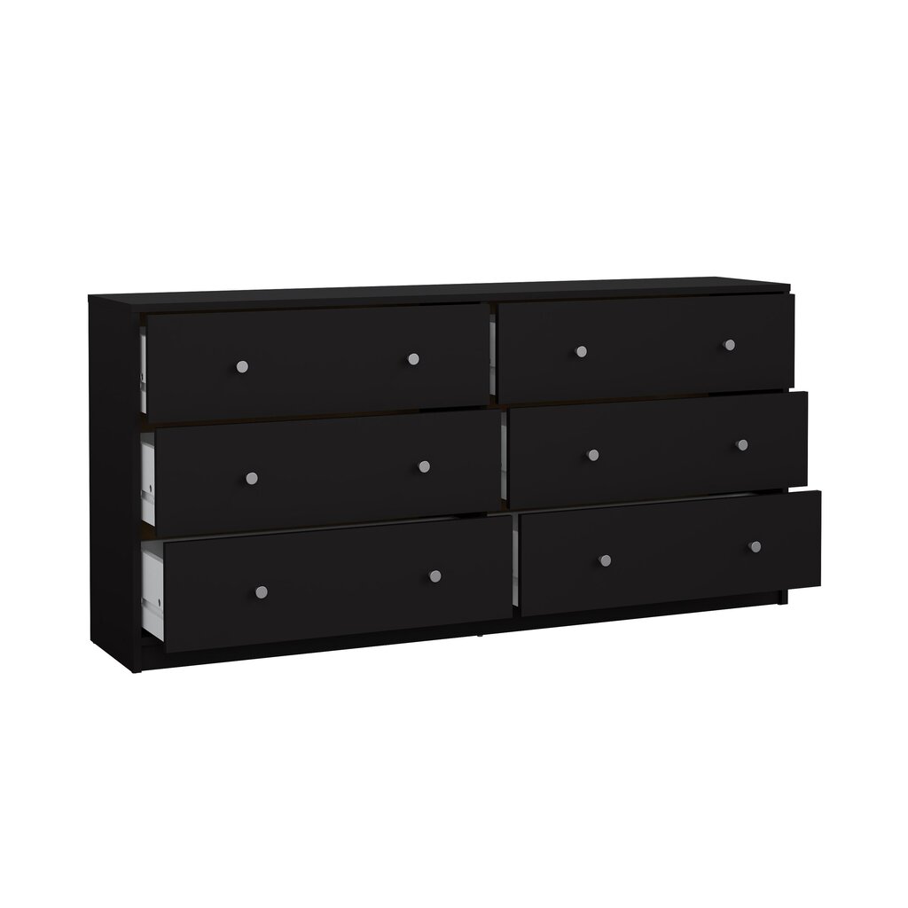 May Double dresser 6 drawers Black Black цена и информация | Kummutid | kaup24.ee