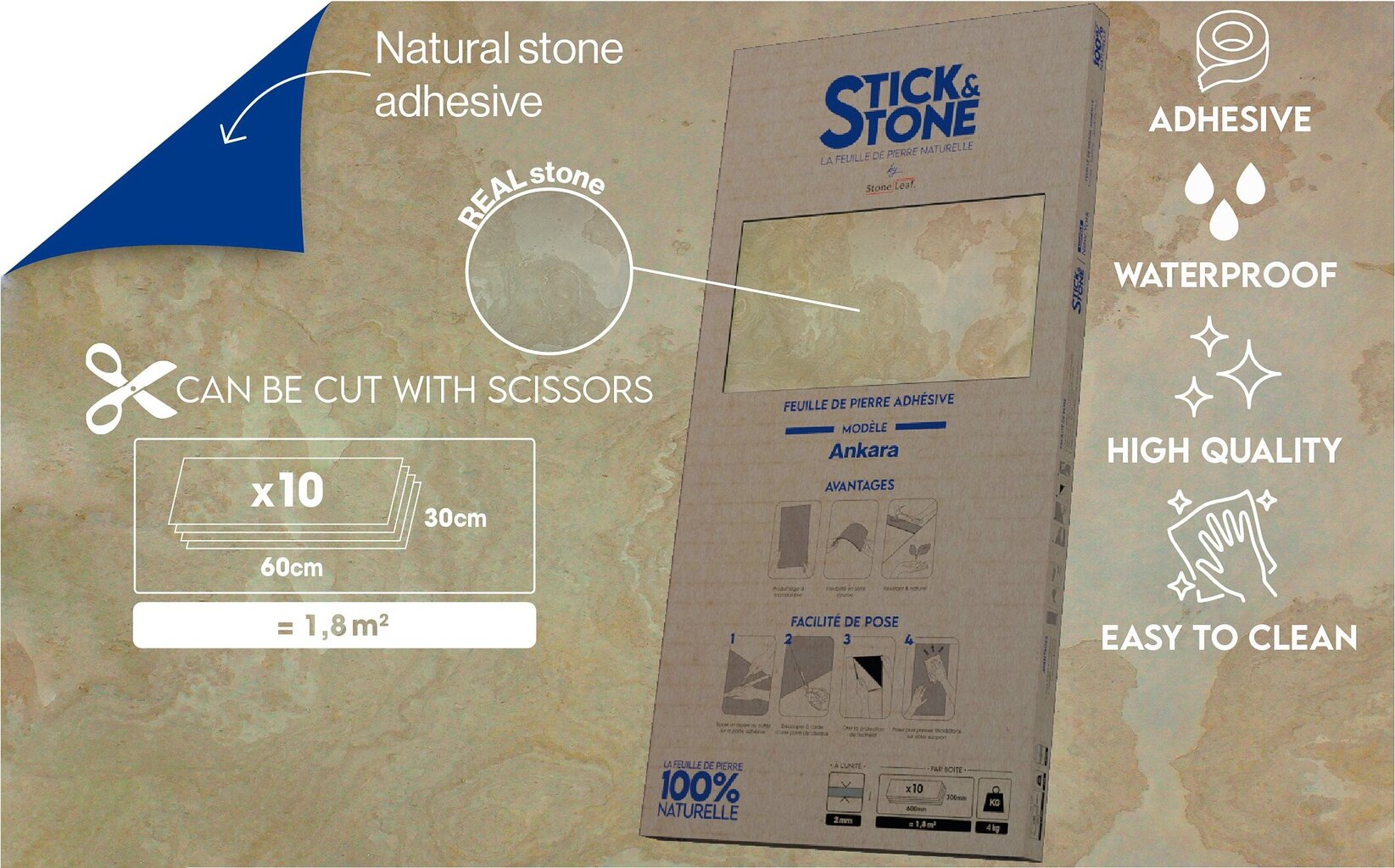 Looduslikust kivist lehed Stick&Stone Ankara 2 hind ja info | Seinaplaadid | kaup24.ee